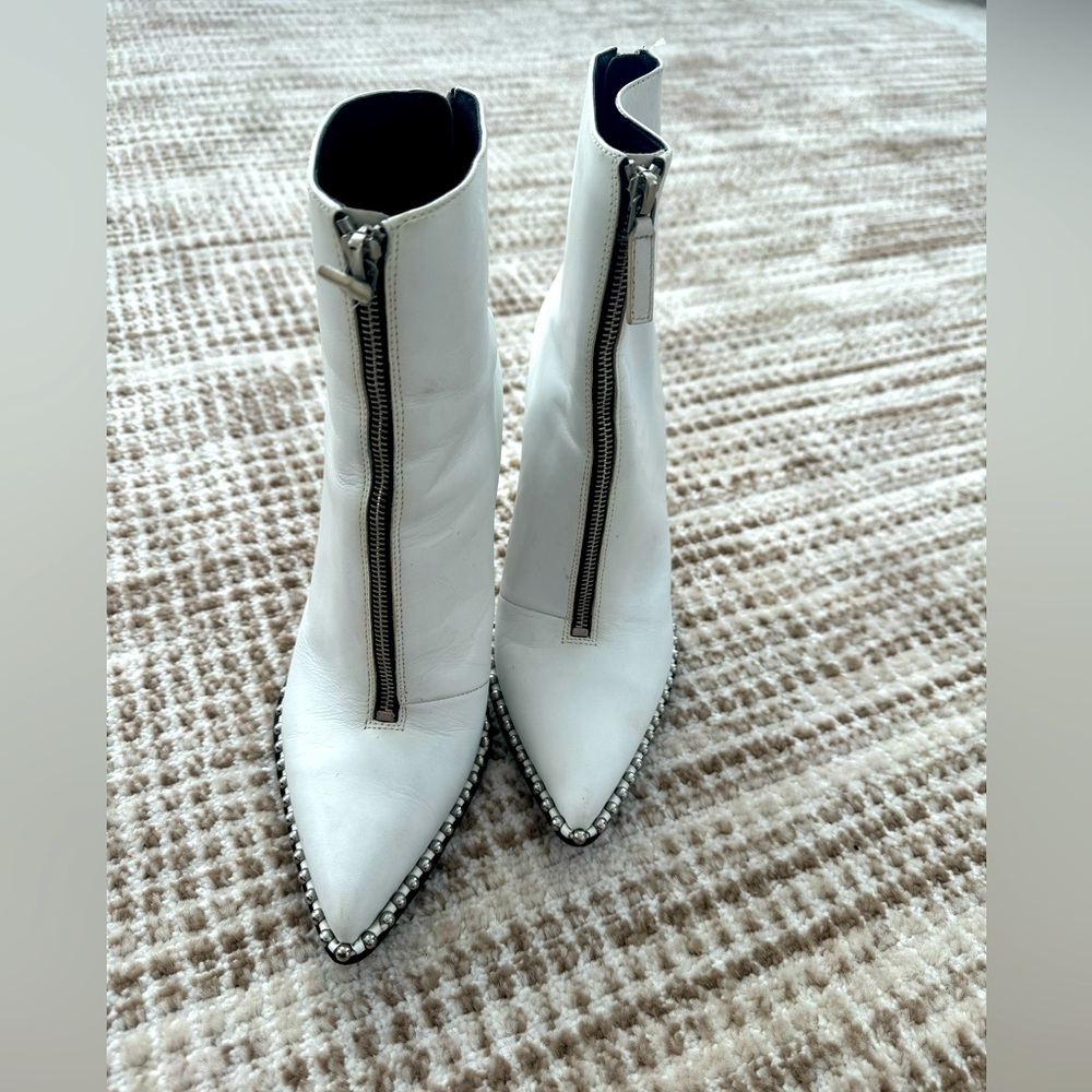 Alexander Wang white studded boots (Eri Leather)